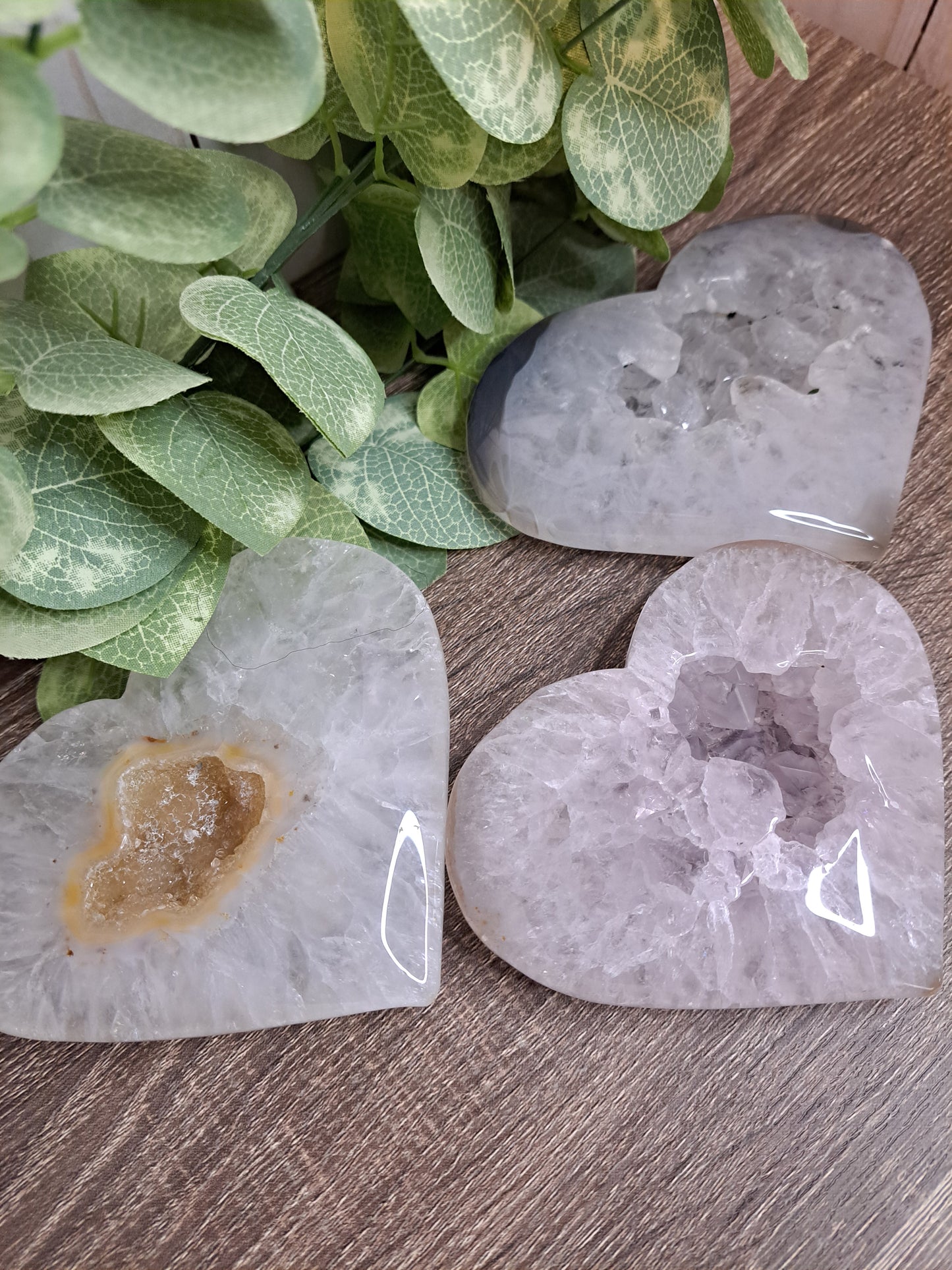 Quartz Druzy Hearts