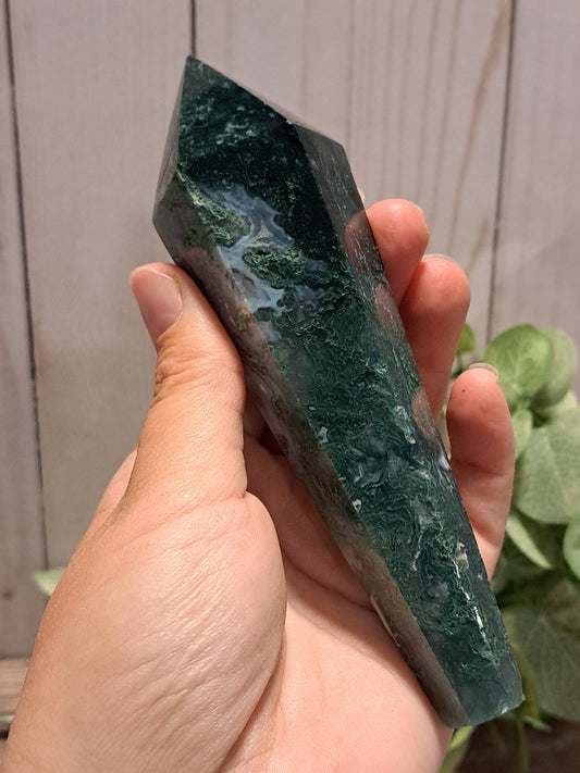 Moss Agate Wand