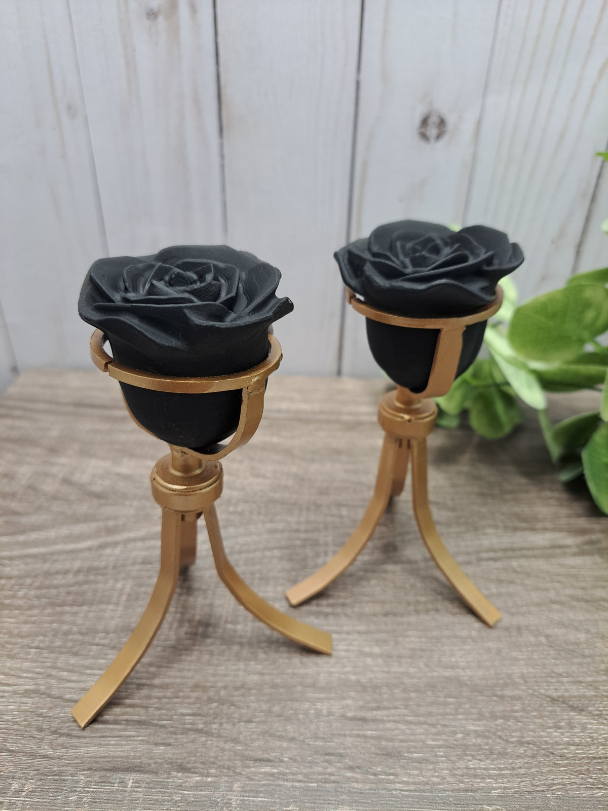 Obsidian Rose on Rotating Stand