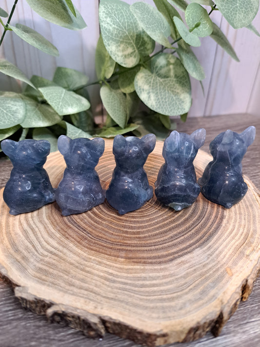 Dog Blue Fluorite Carving