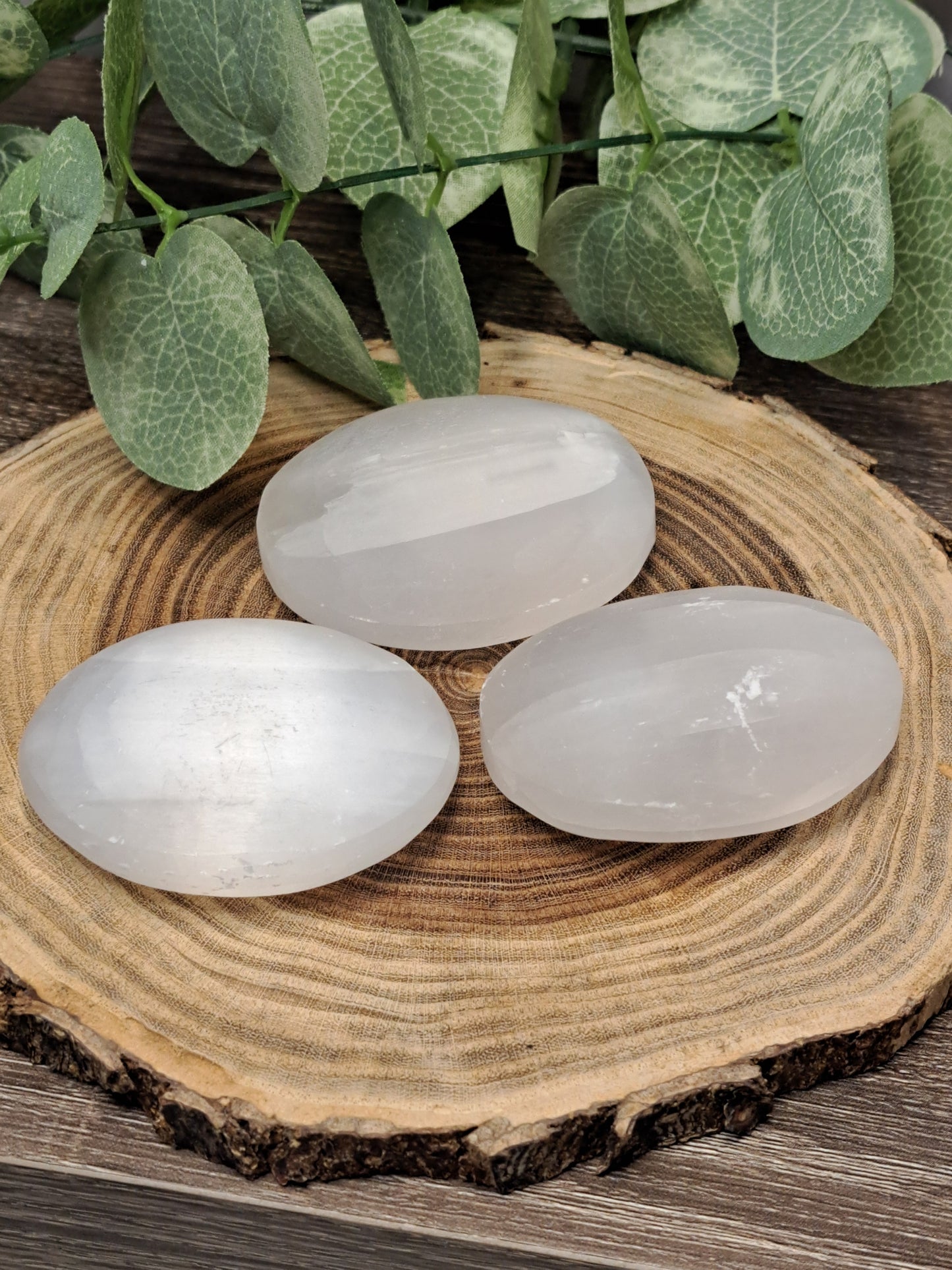 Selenite Palm Stone