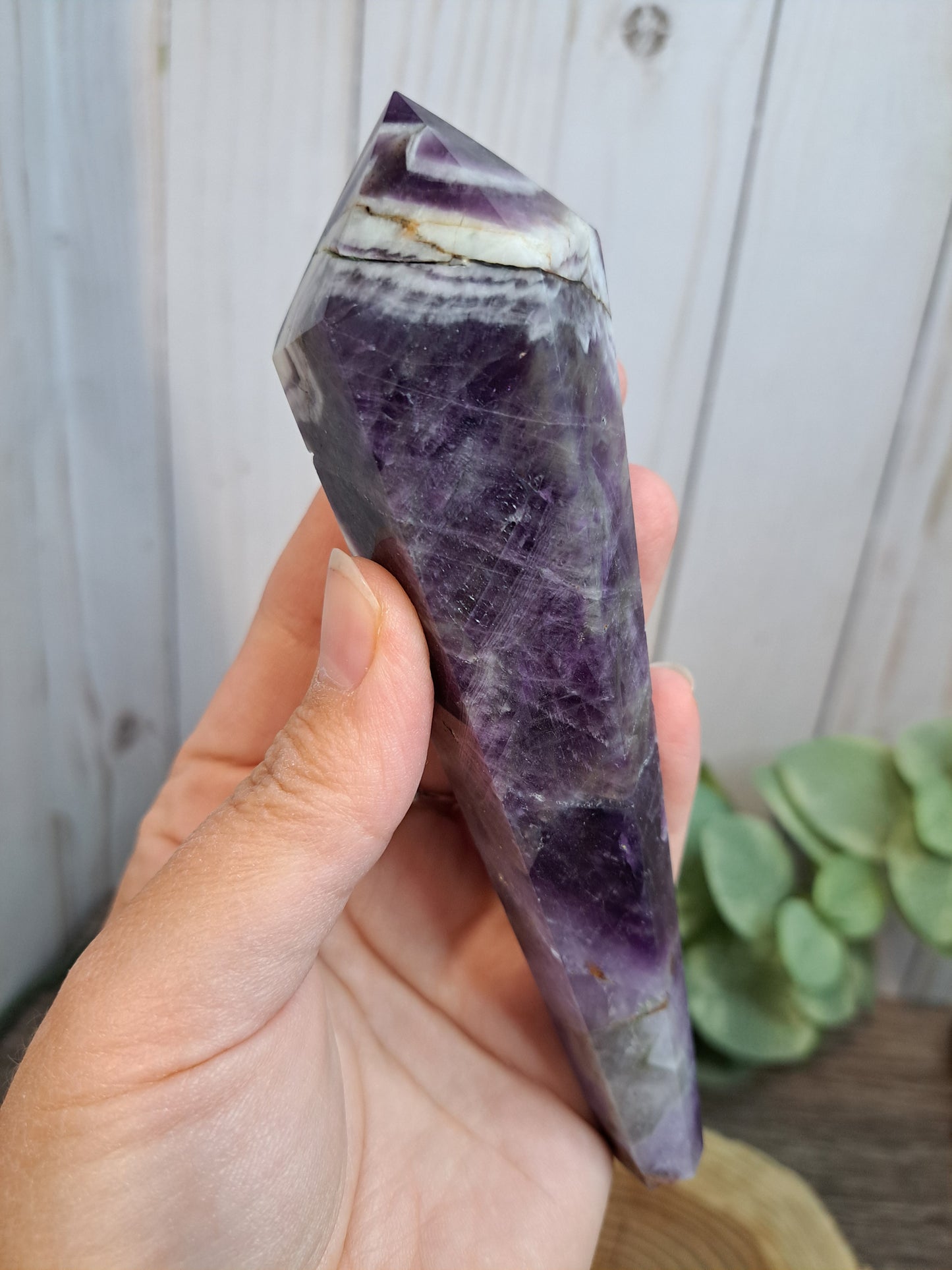 Chevron Amethyst Crystal Wands