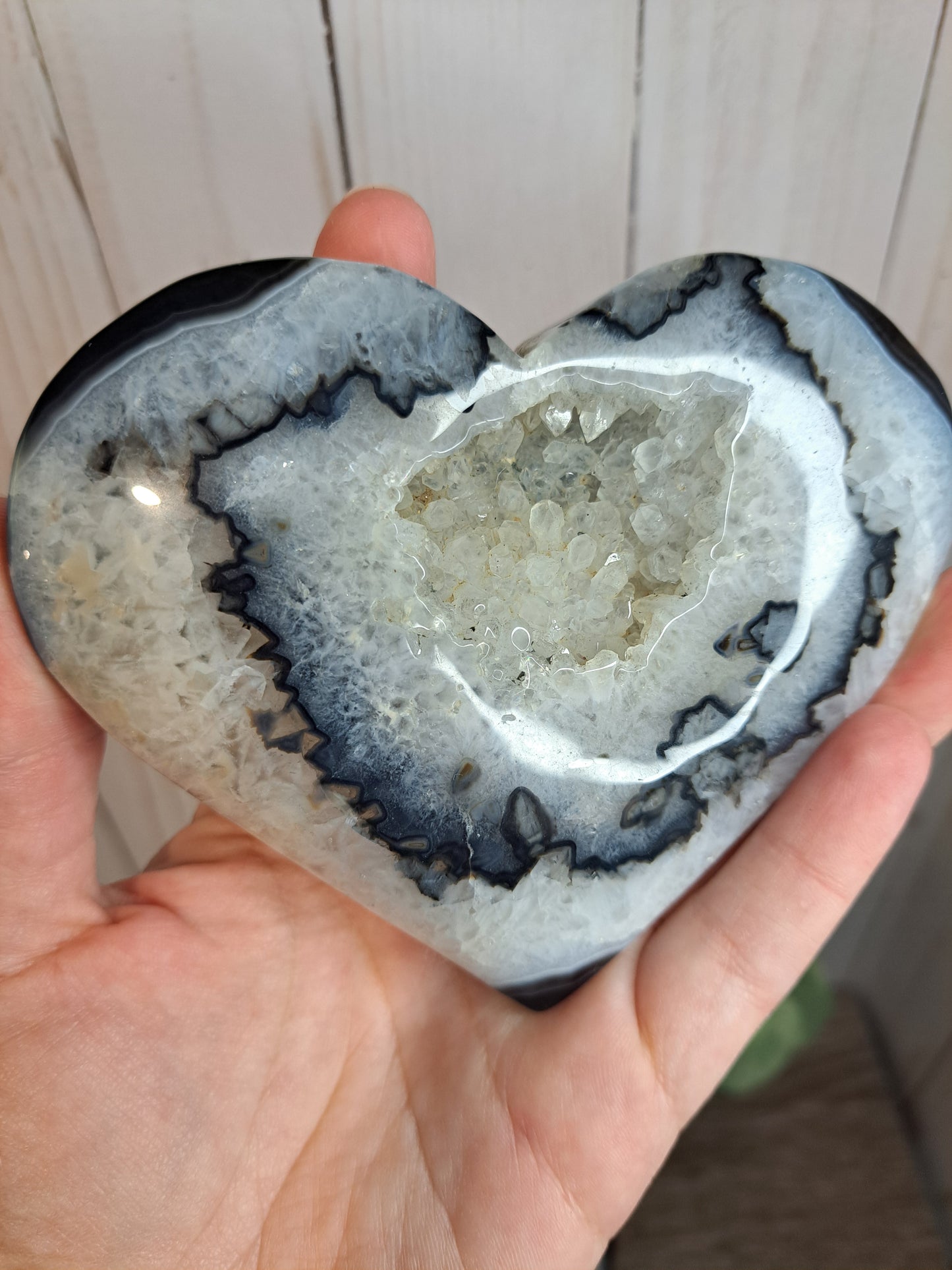 Black Agate Druzy Hearts