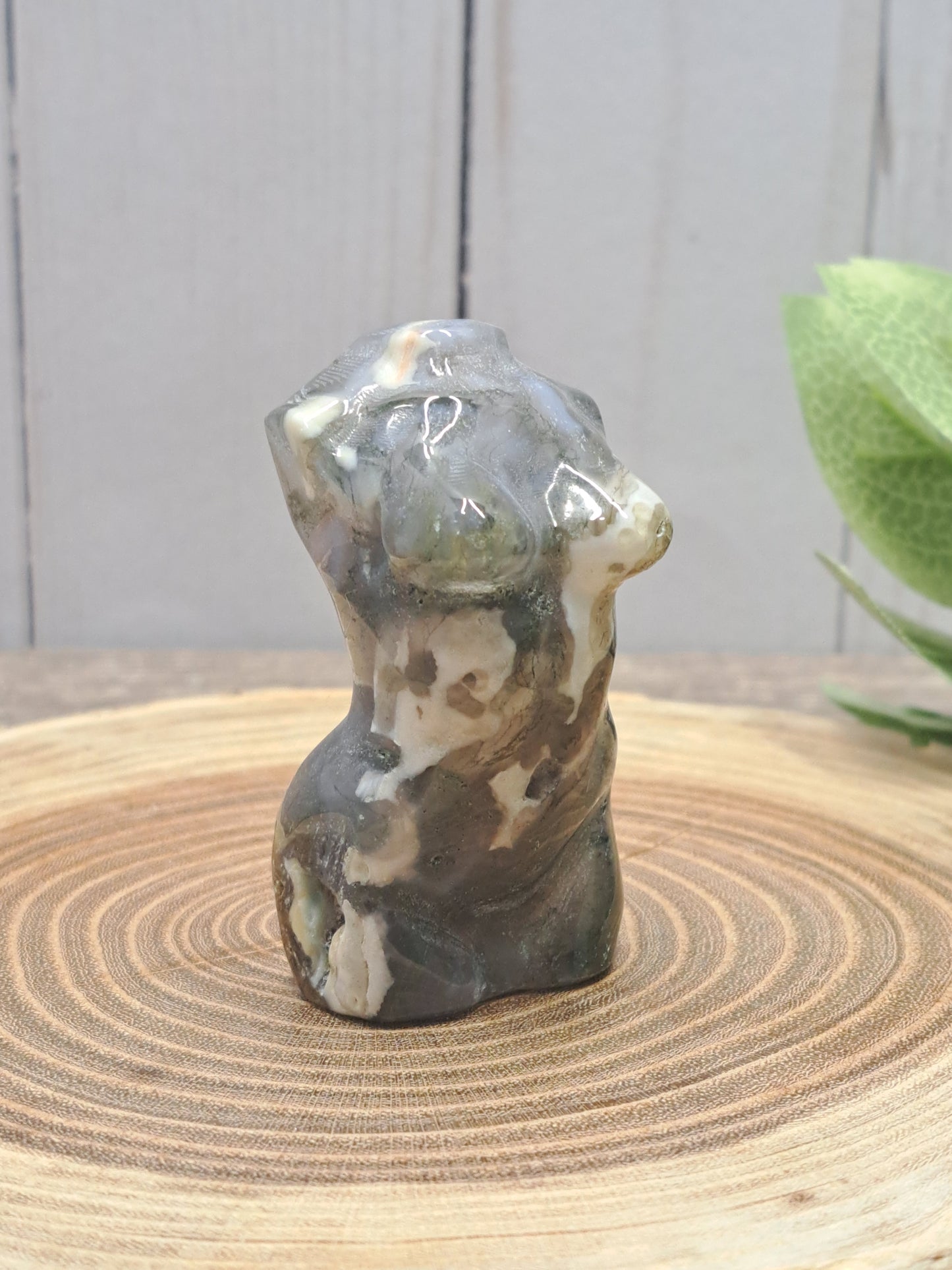 Goddess Body - Small Pyrite and Moss Agate