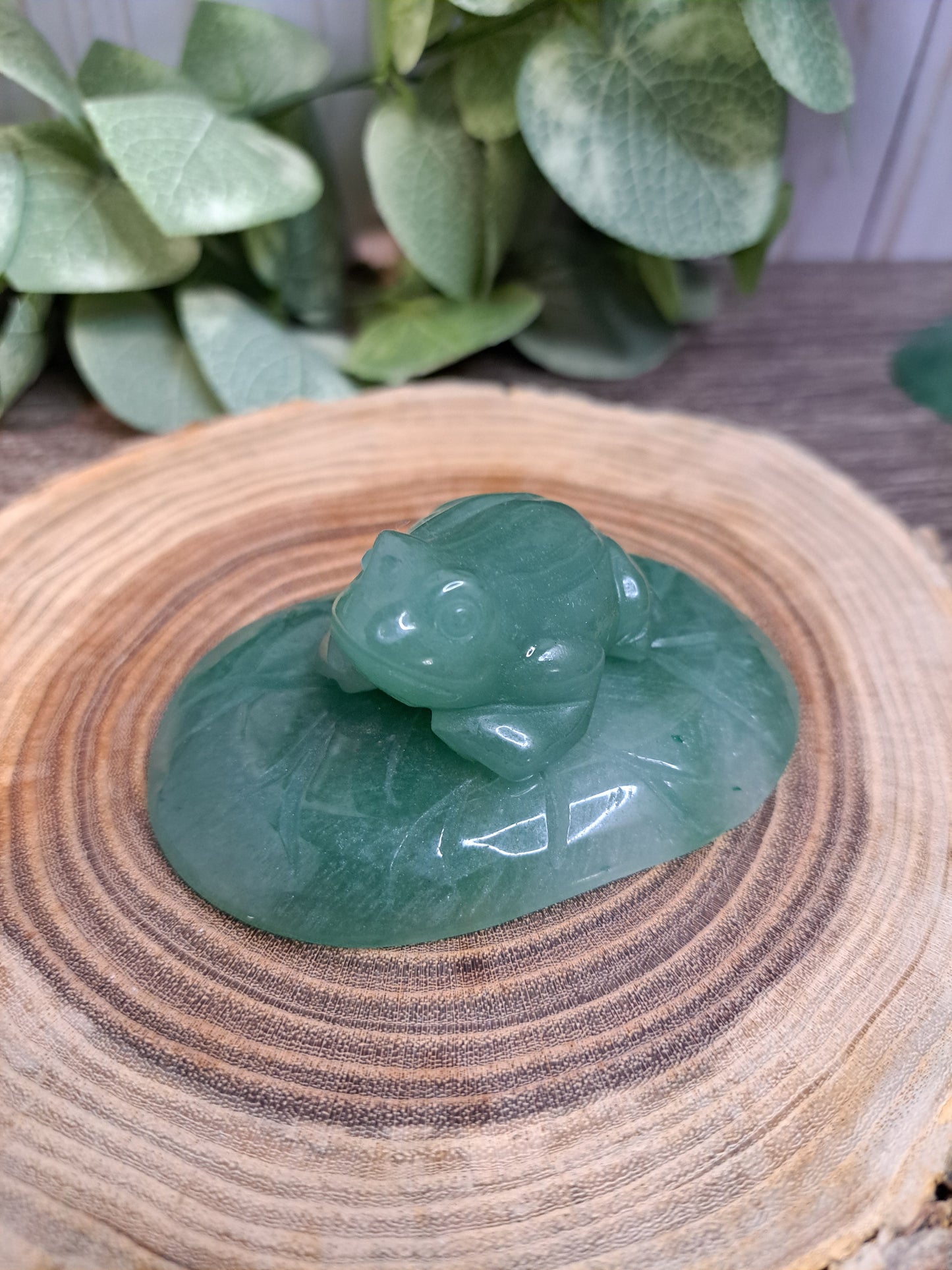 Frog Carving on Lily Pad