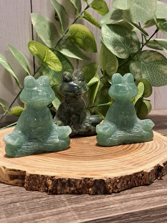Yoga Frogs - Green Aventurine & Jade