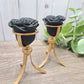 Obsidian Rose on Rotating Stand