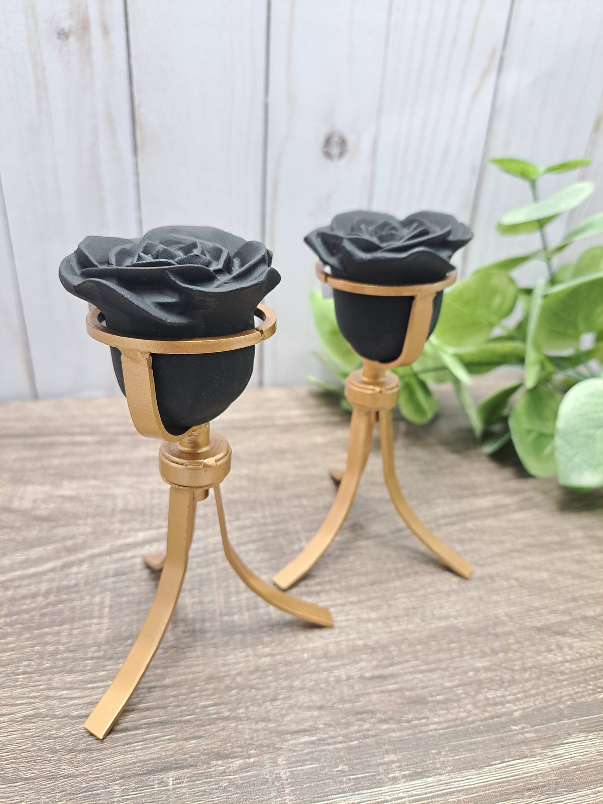 Obsidian Rose on Rotating Stand