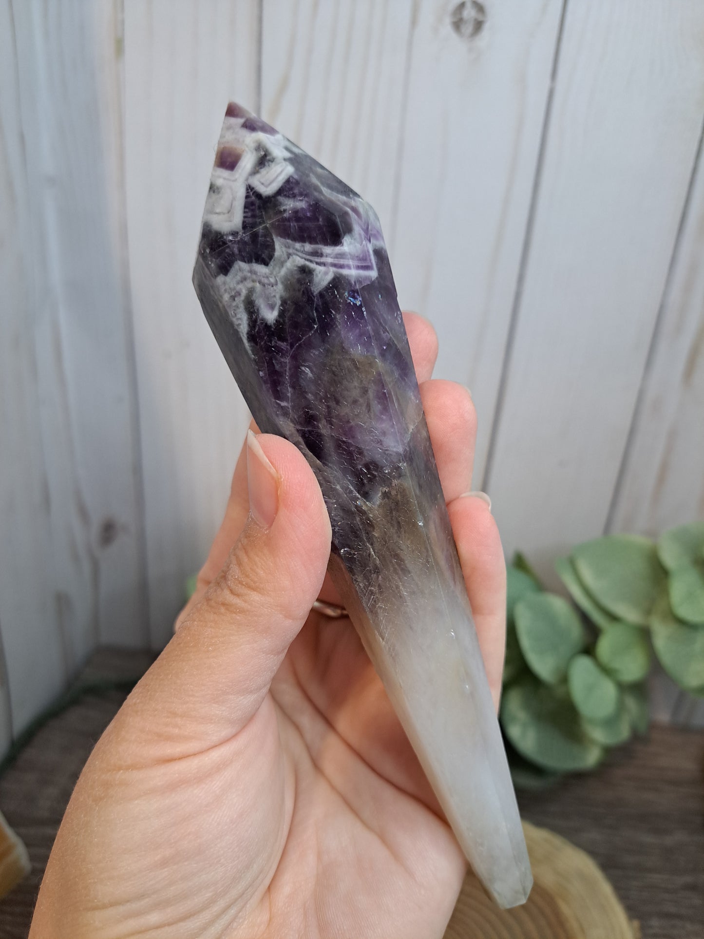 Chevron Amethyst Crystal Wands