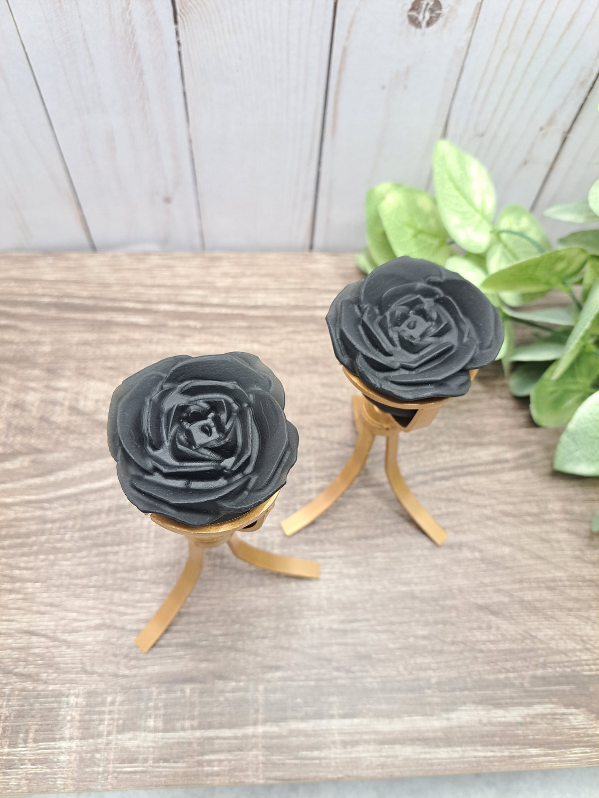Obsidian Rose on Rotating Stand