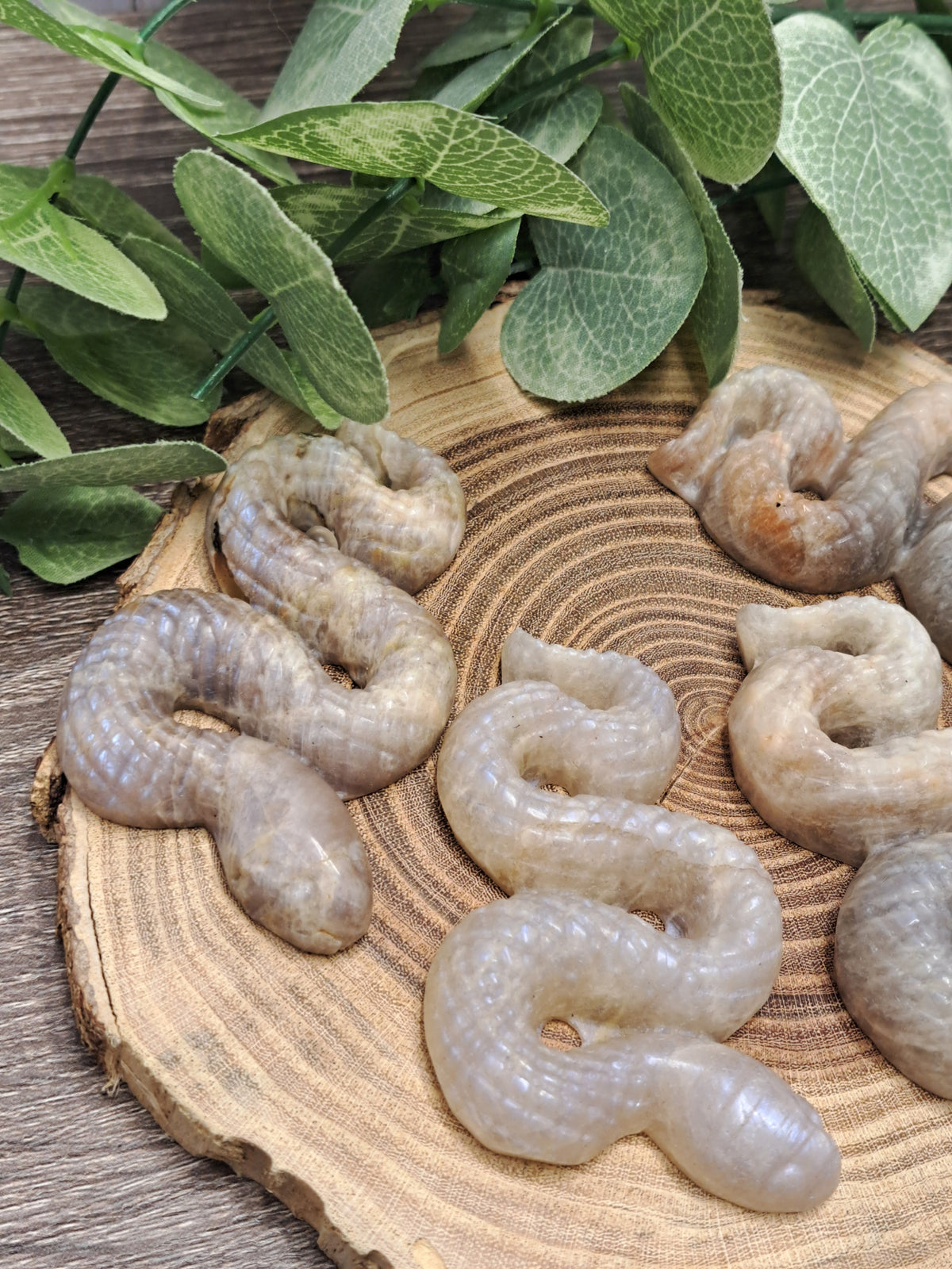 Snake Carvings - Moonstone