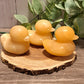 Ducks, Orange Calcite Crystal Carvings - Large