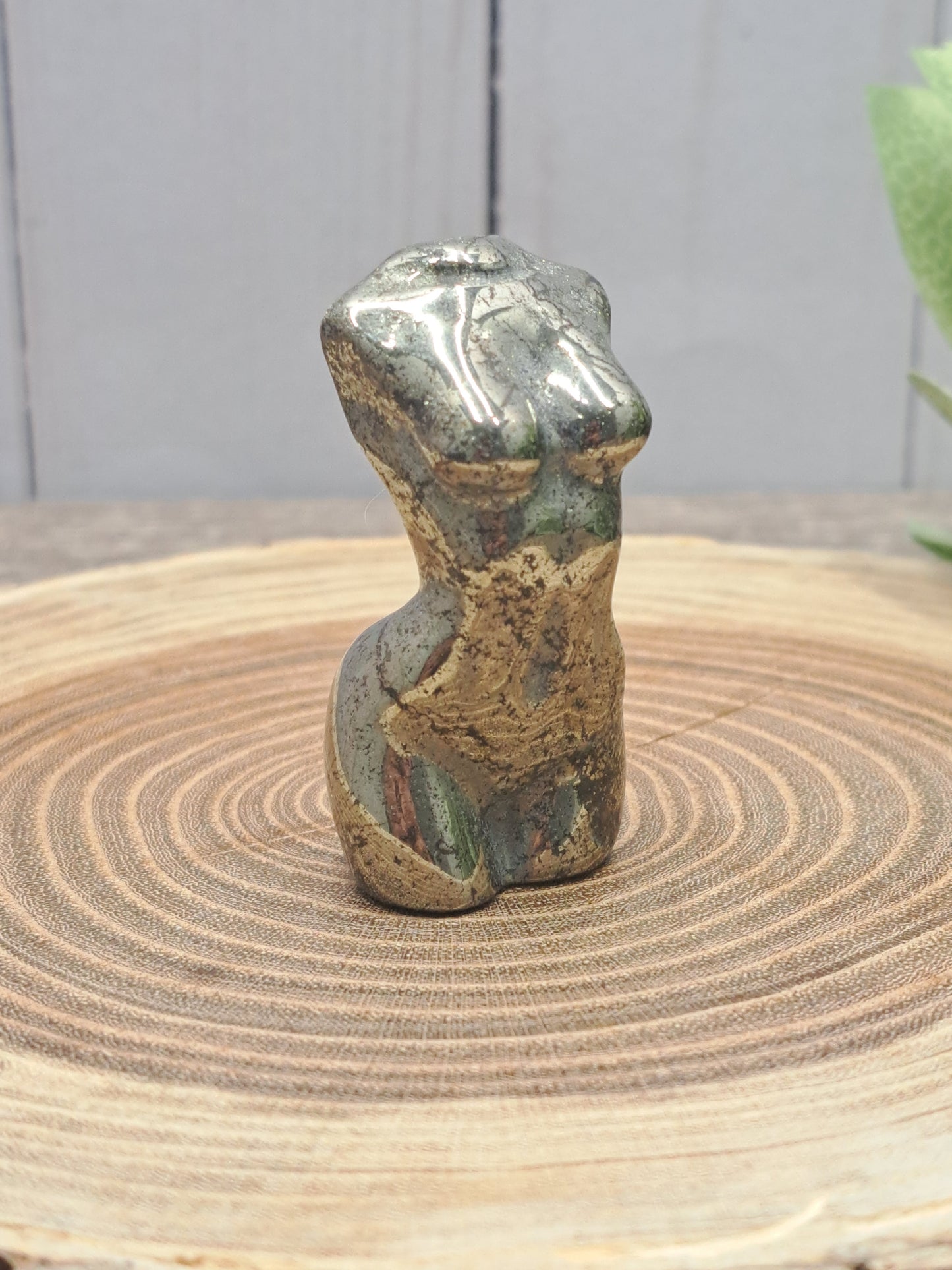 Goddess Body - Small Pyrite and Moss Agate