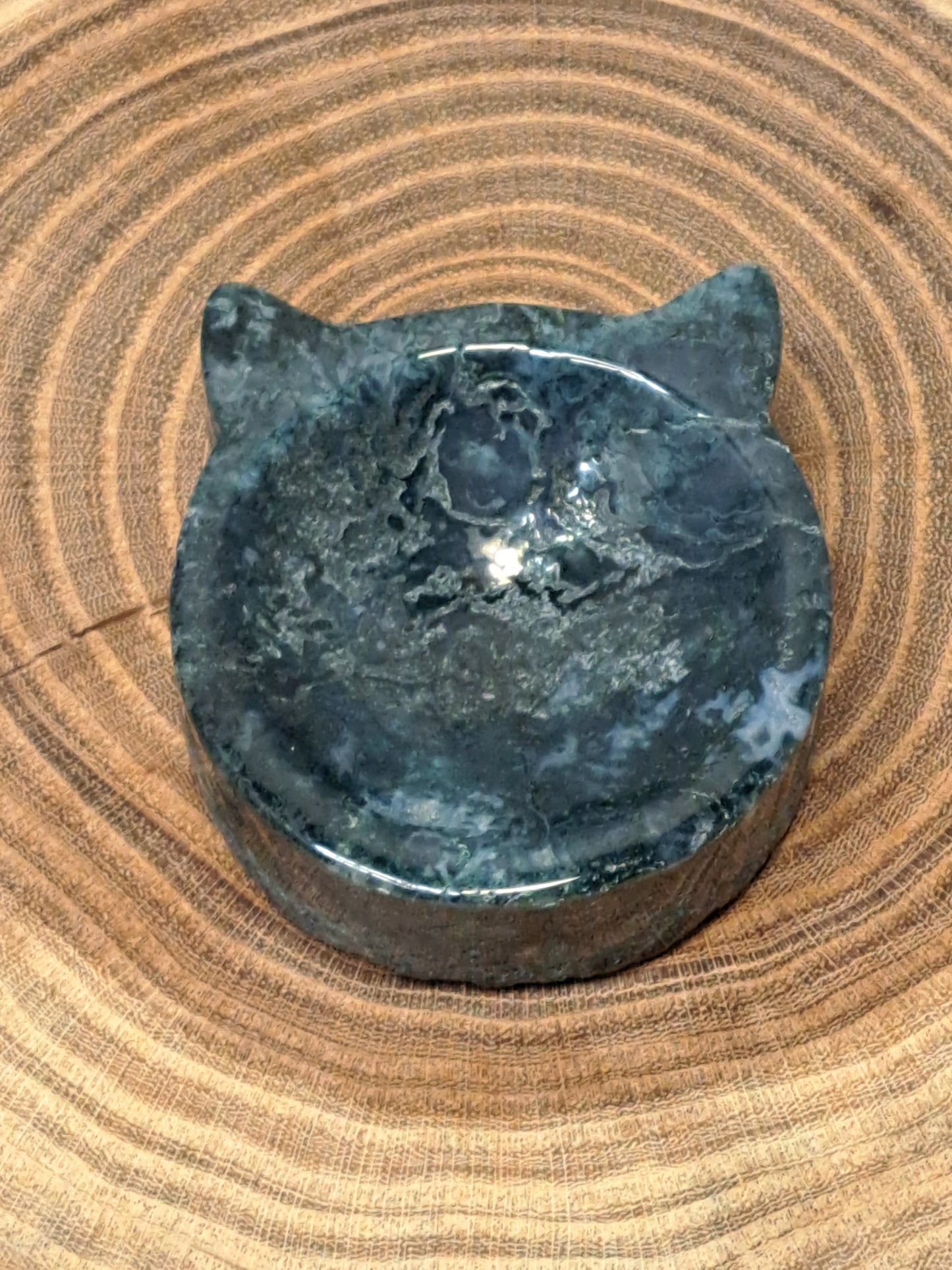 Cat Head Bowls - Moss Agate
