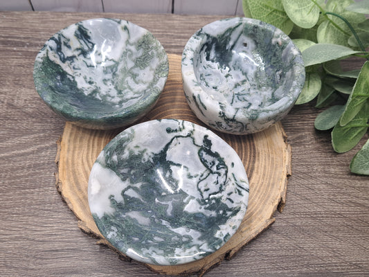 Moss Agate Bowls (Larger)