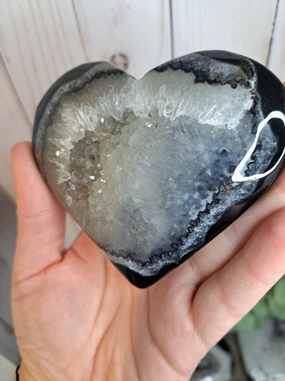 Black Agate Druzy Hearts