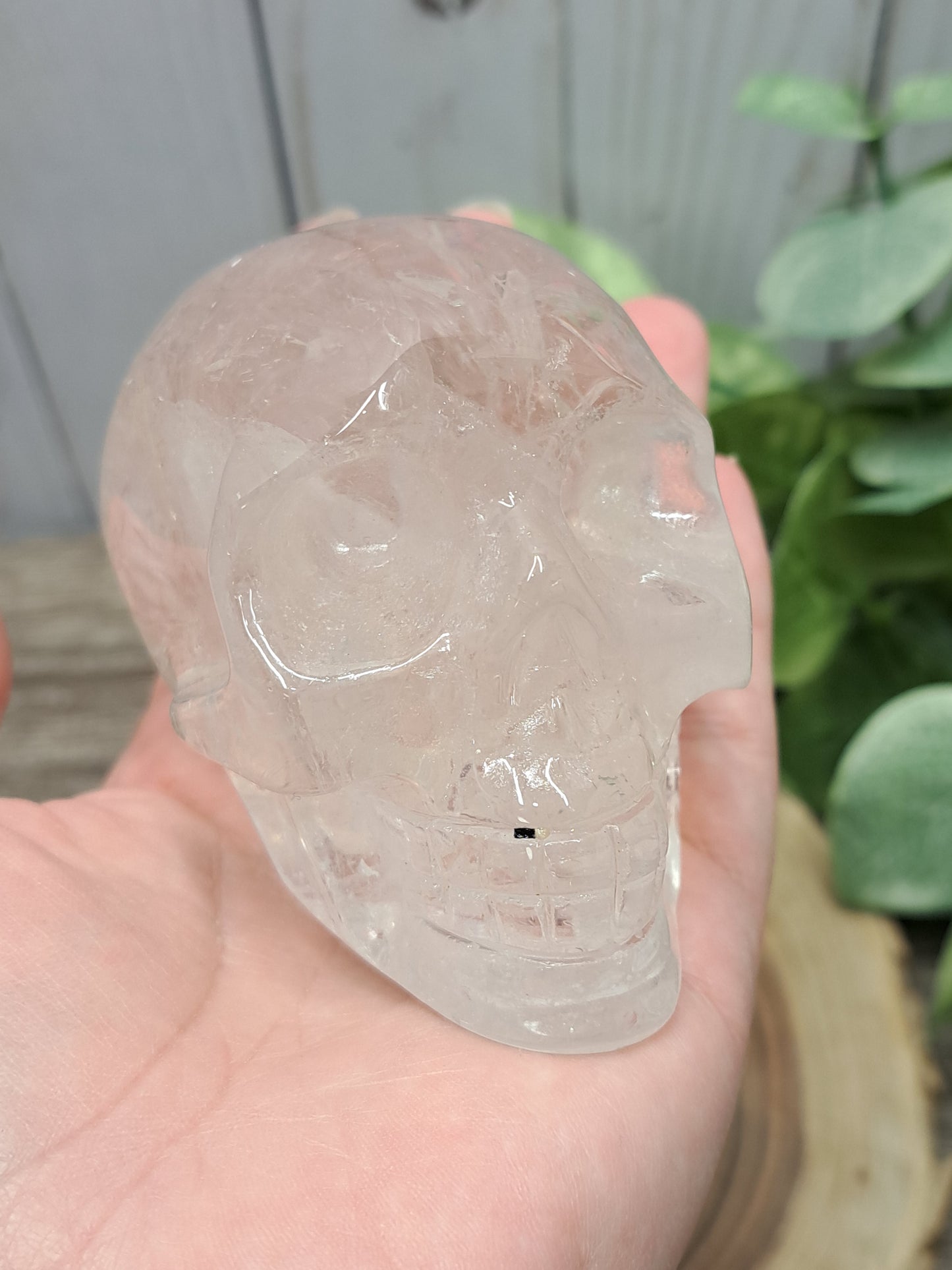 Clear Quartz Skull Carving