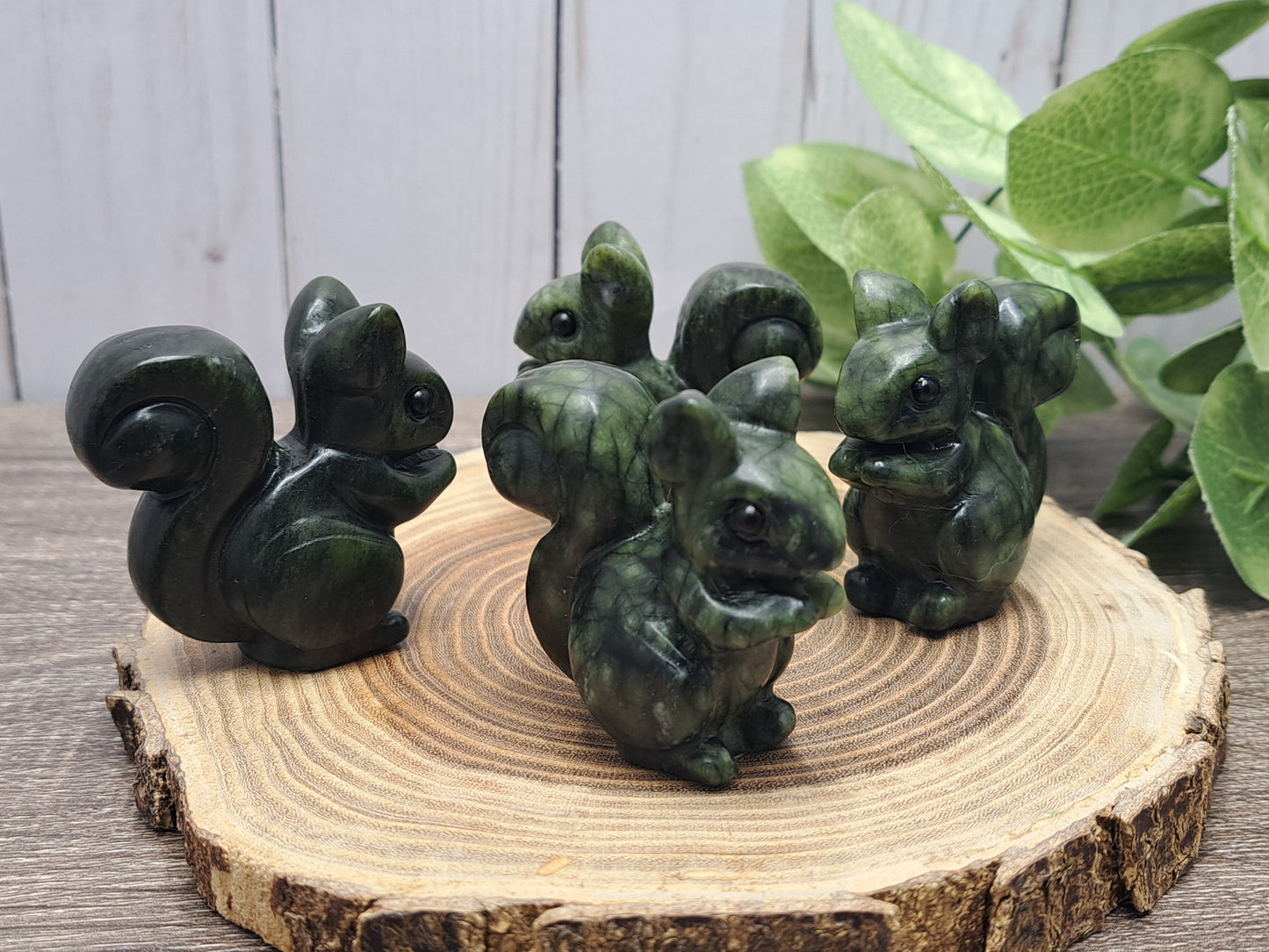 Jade Squirrel Carving
