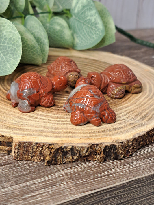 Red Jasper Turtle Carvings