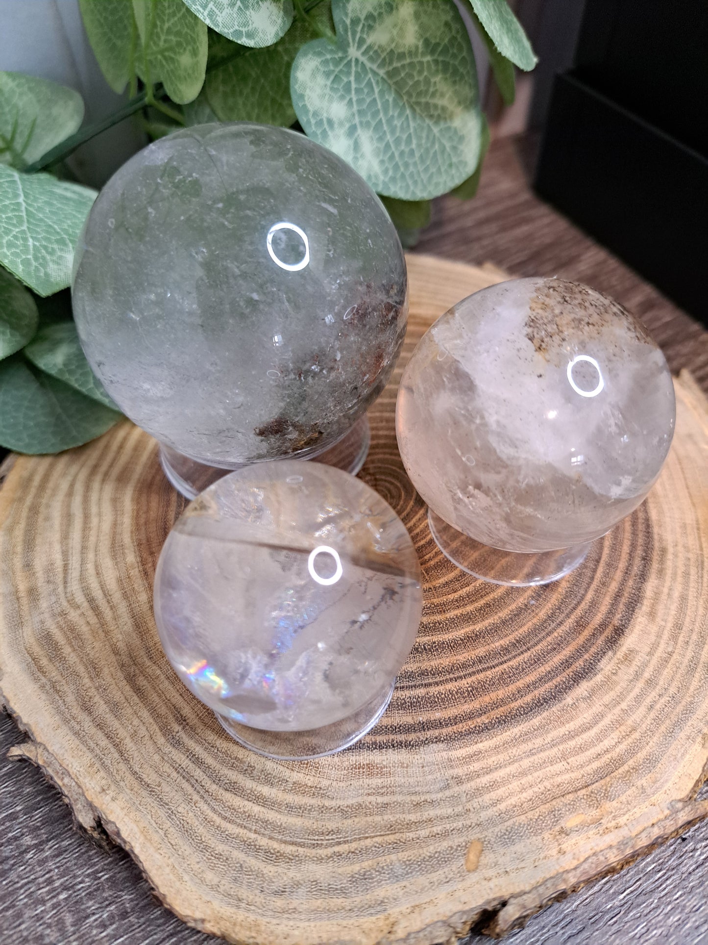 Clear Quartz Spheres with Inclusions