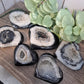 Black Agate Druzy Hearts
