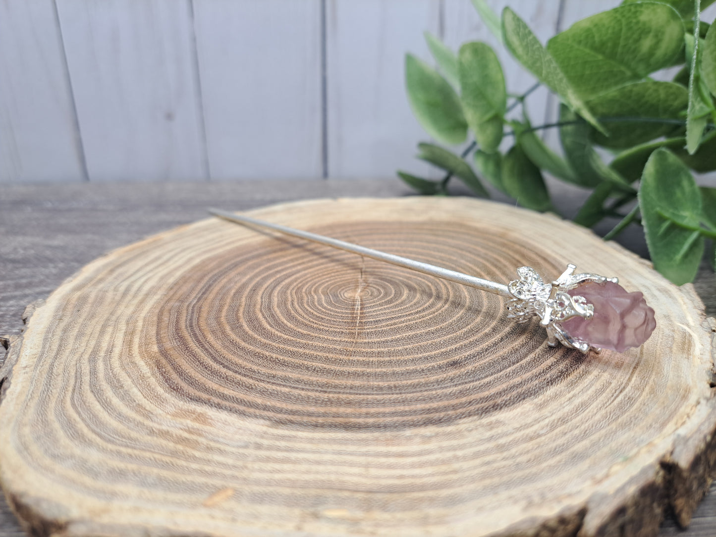 Fluorite Rose Hair Pins