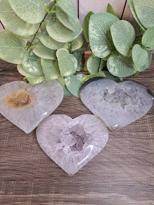 Quartz Druzy Hearts