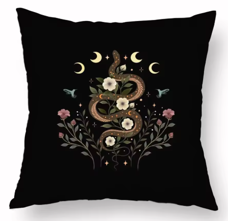 Snake Floral Moon - Pillow Case Cover
