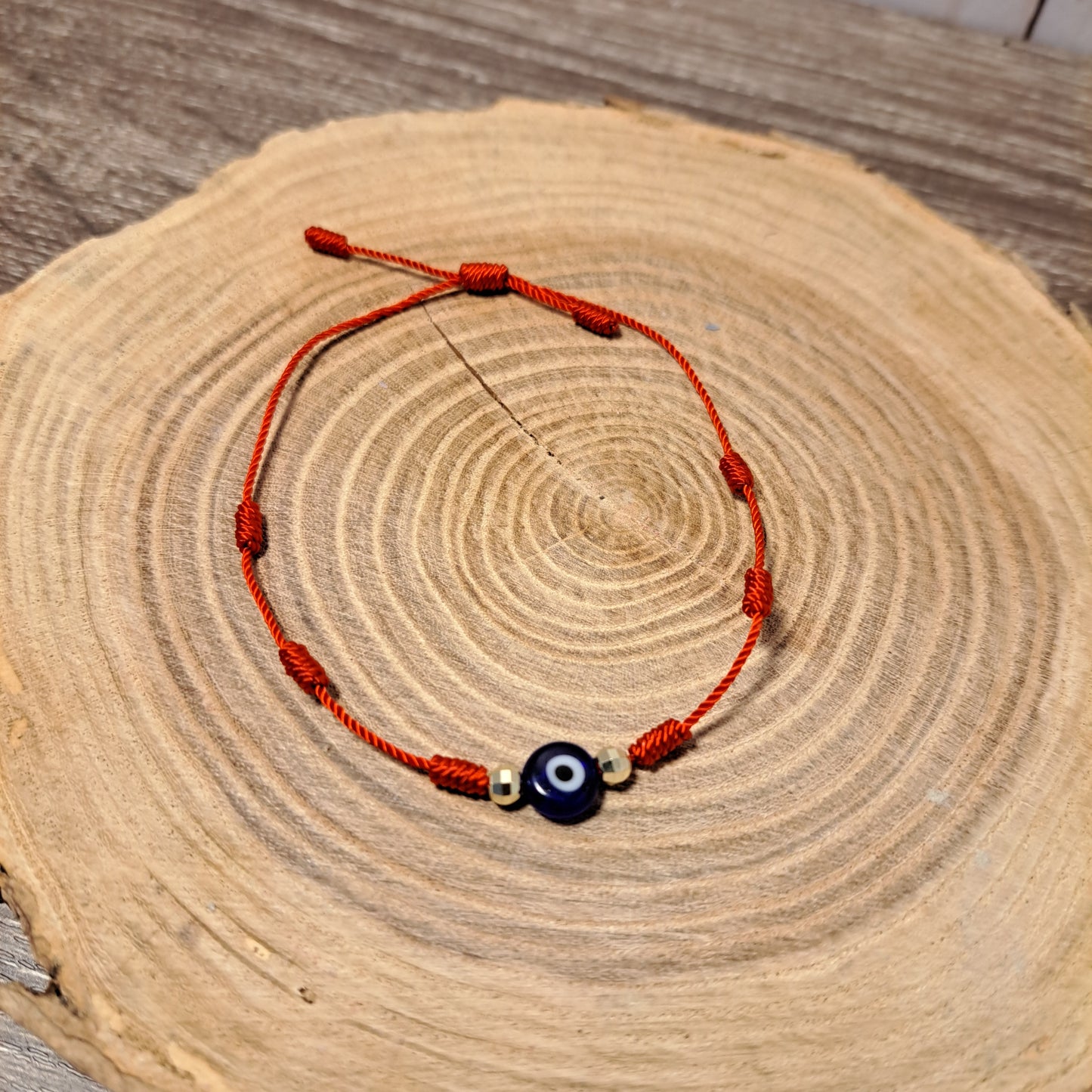 Nazar Charm, Evil Eye Protection Bracelet, 7 Knot - Red Cord