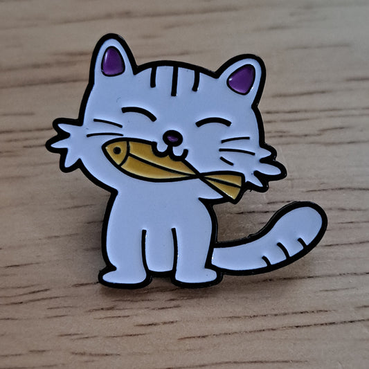 Cat with Fish Pin