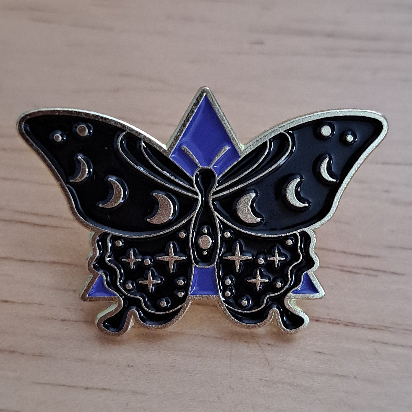 Moth with Purple Background Pin