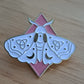 Moth Butterfly with Pink Background Pin