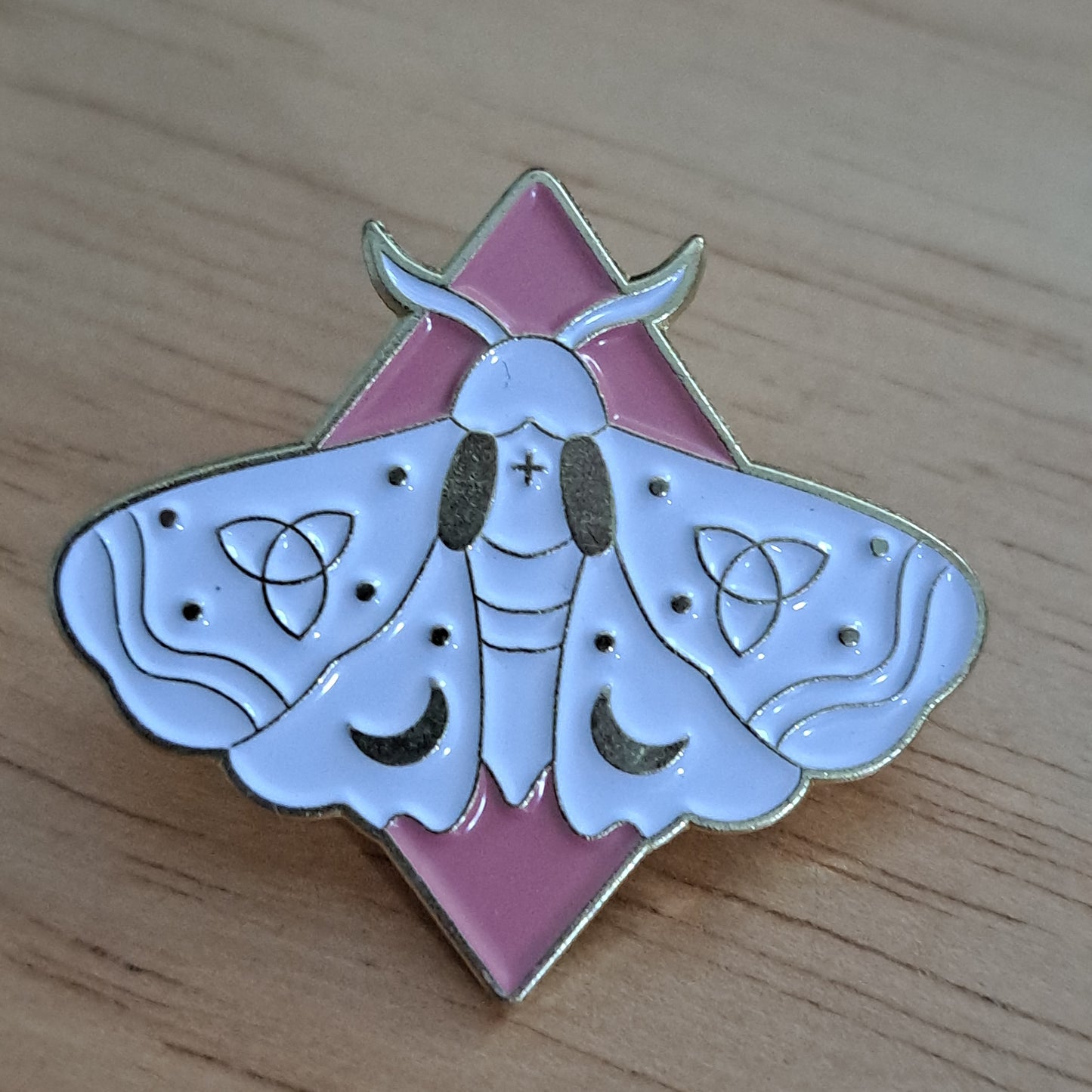 Moth with Pink Background Pin