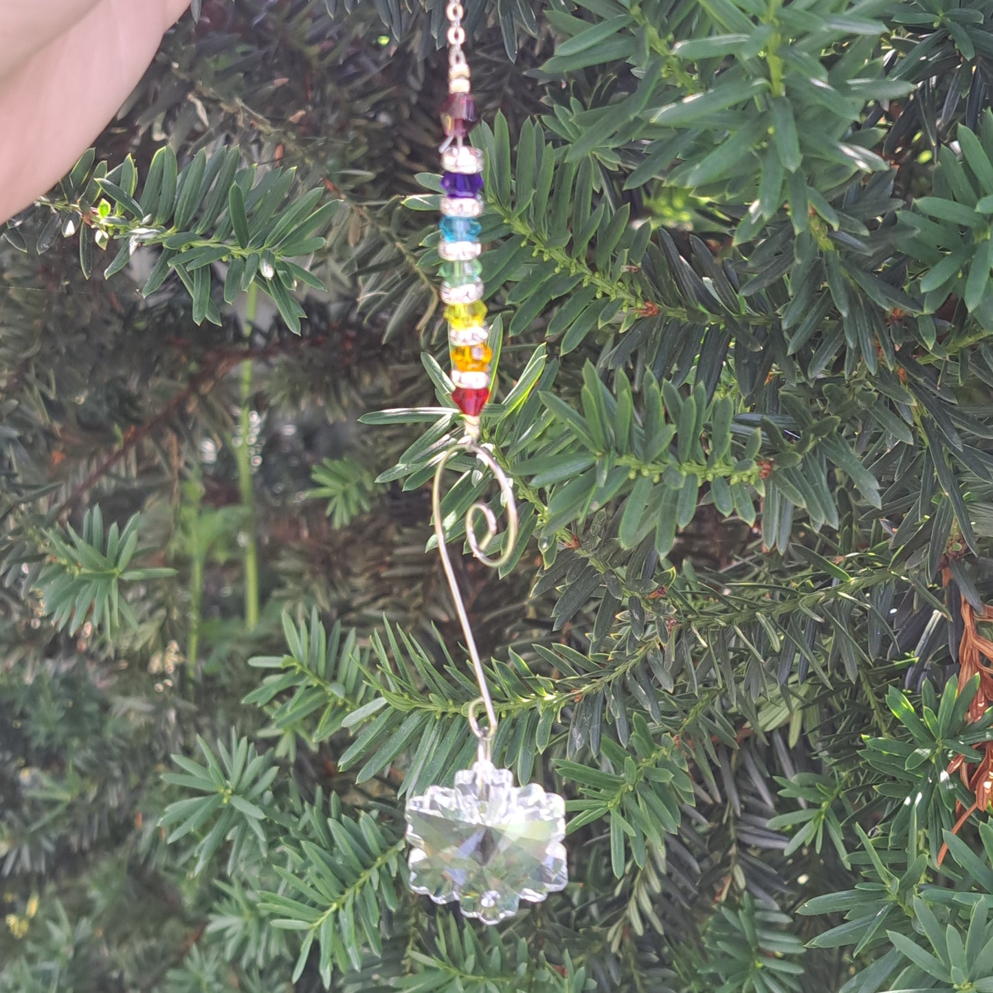 Sun Catcher - Chakra Top, Snowflake Bottom