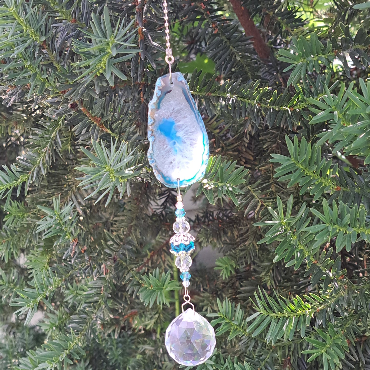 Geode Sun Catcher - Blue