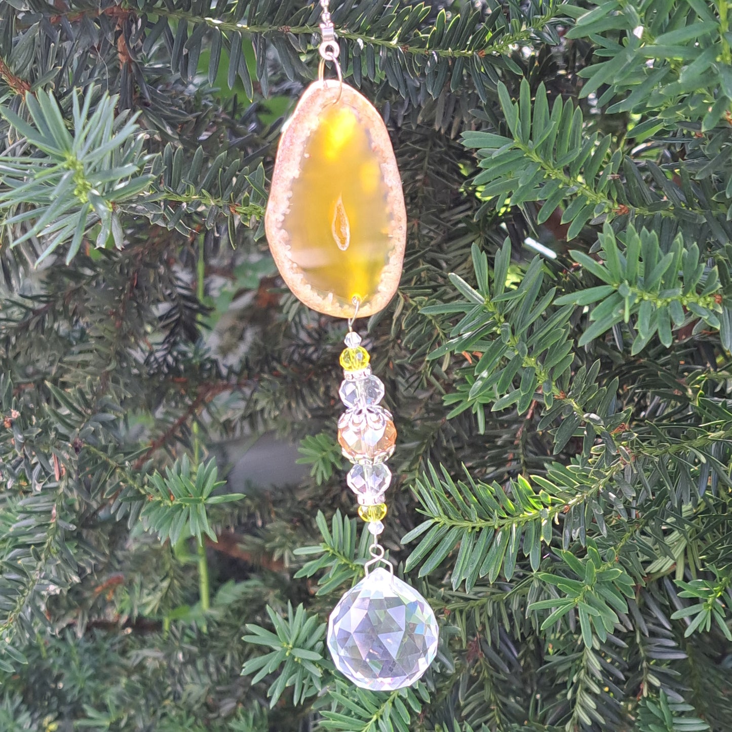 Geode Sun Catcher - Yellow