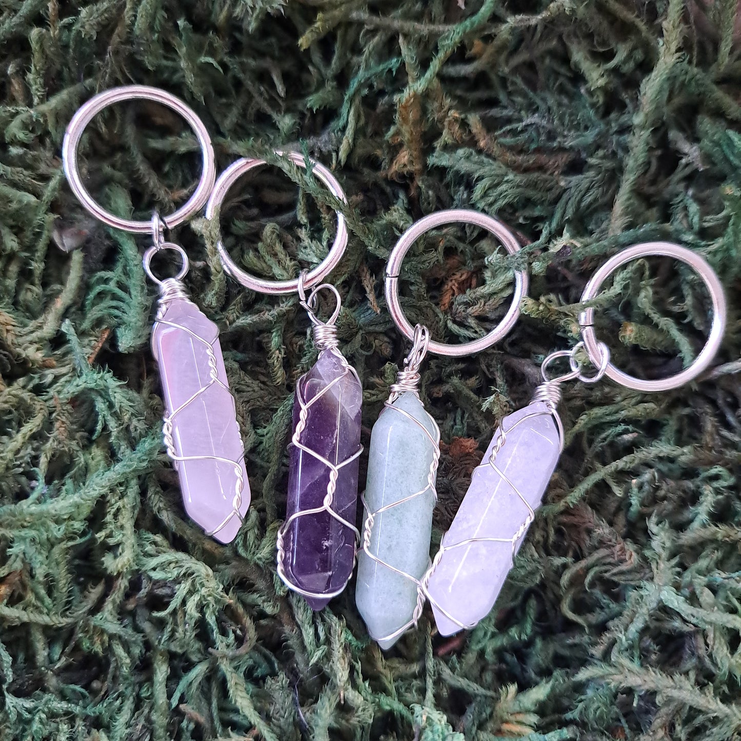 Key Chain - Wire Wrapped Rose Quartz