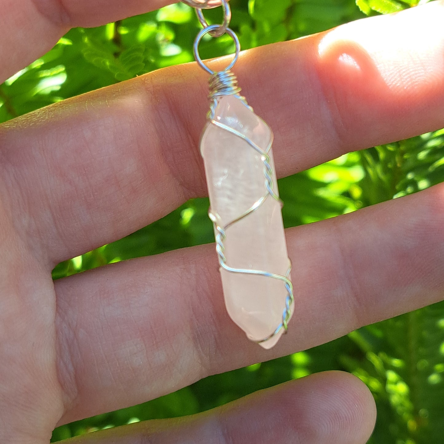 Key Chain - Wire Wrapped Rose Quartz