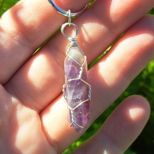 Key Chain - Wire Wrapped Amethyst