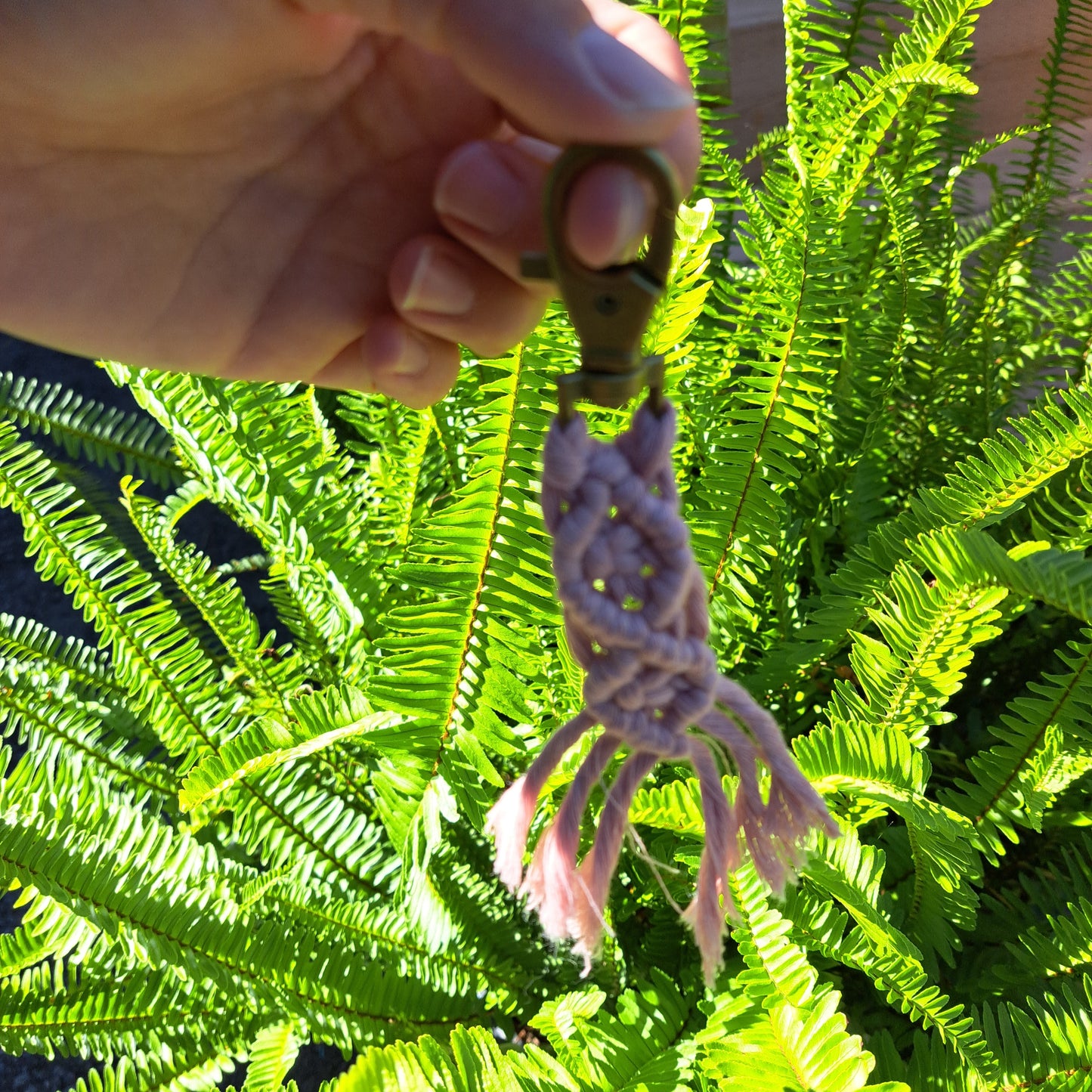 Mini Macrame Key Chain - Dusty Rose