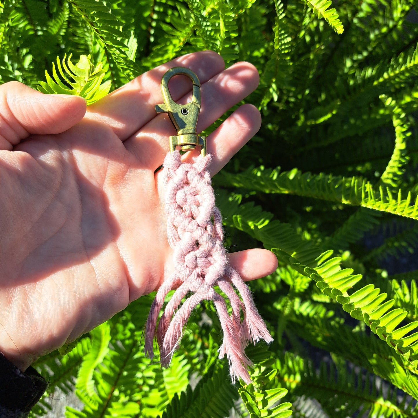 Mini Macrame Key Chain - Dusty Rose