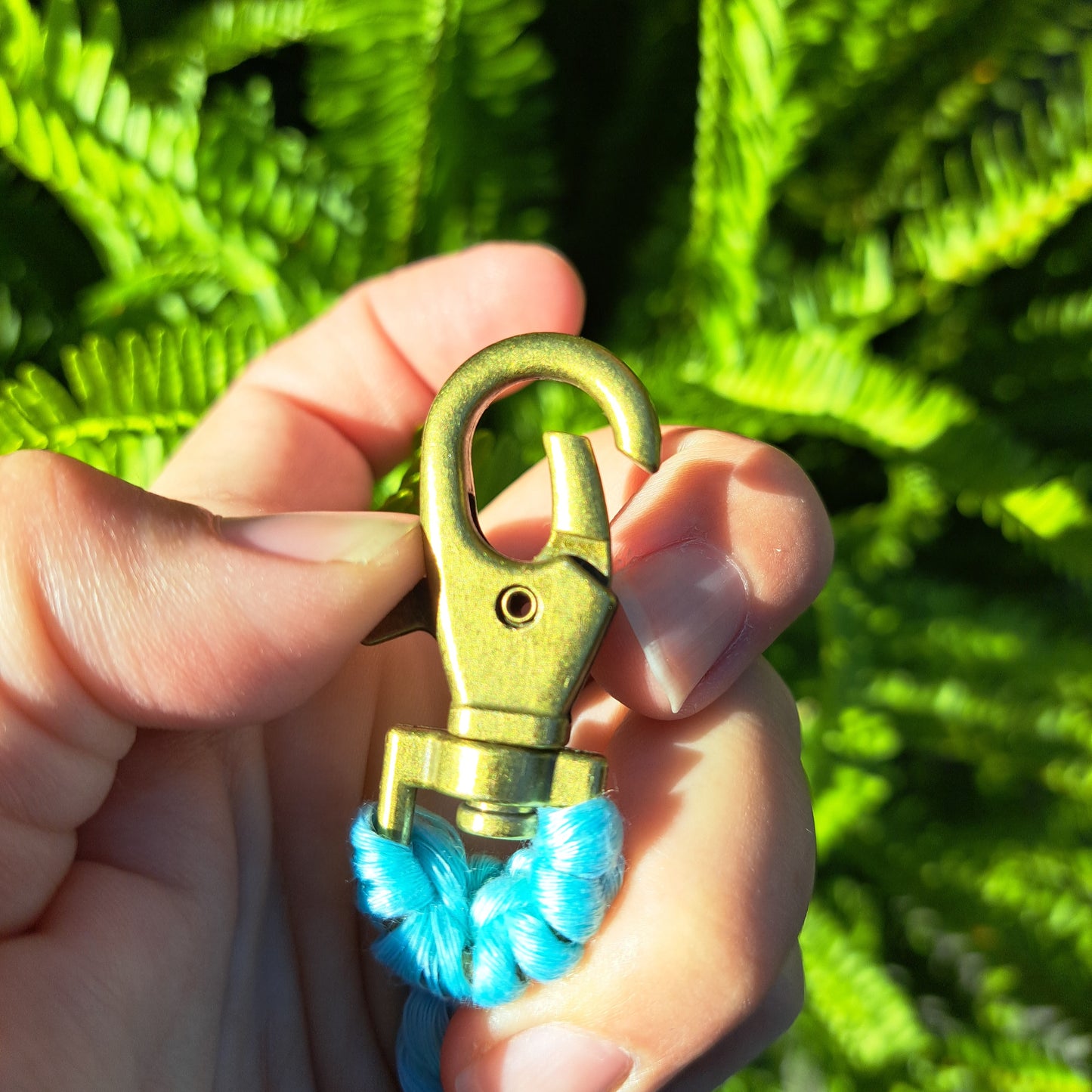 Mini Macrame Key Chain - Light Blue