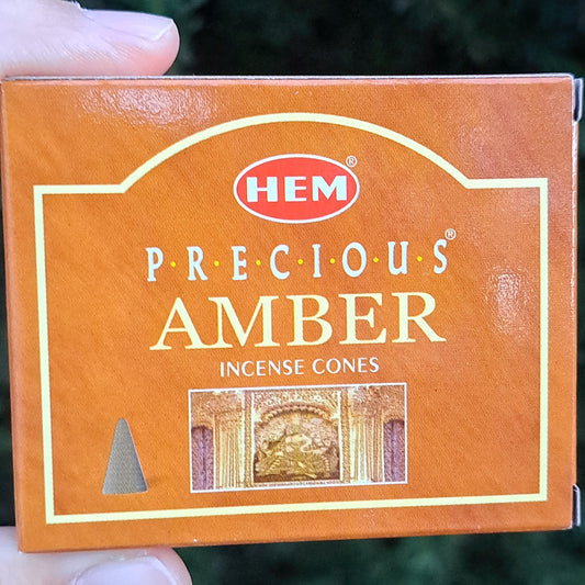 Amber Incense Cones pk 10