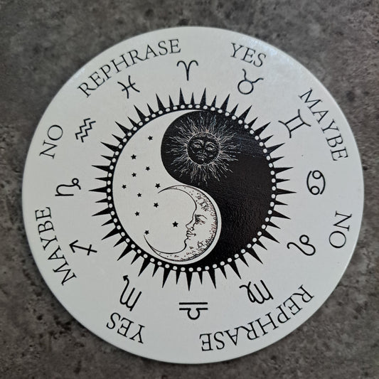 Pendulum Board, Double Sided - Yin/Yang, Sun/Moon, Zodiack