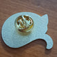 Cat Curled Up Pin - Gold