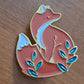 Fox With Greenery, Gold Pin