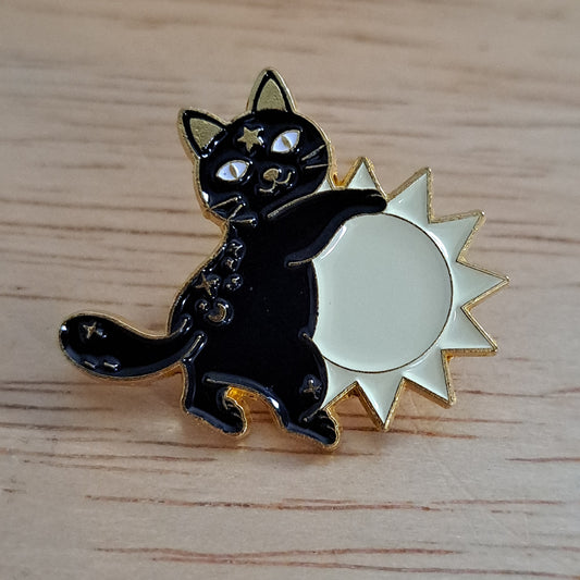 Cat Hugging Sun Pin