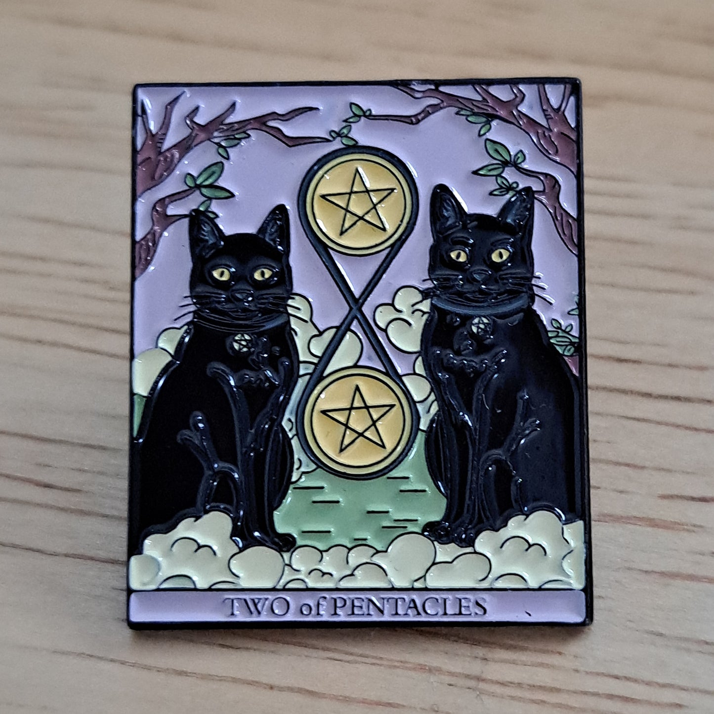 Two of Pentacles Cat Pin