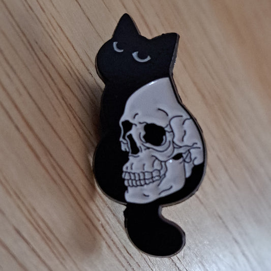 Cat with Skull Pin