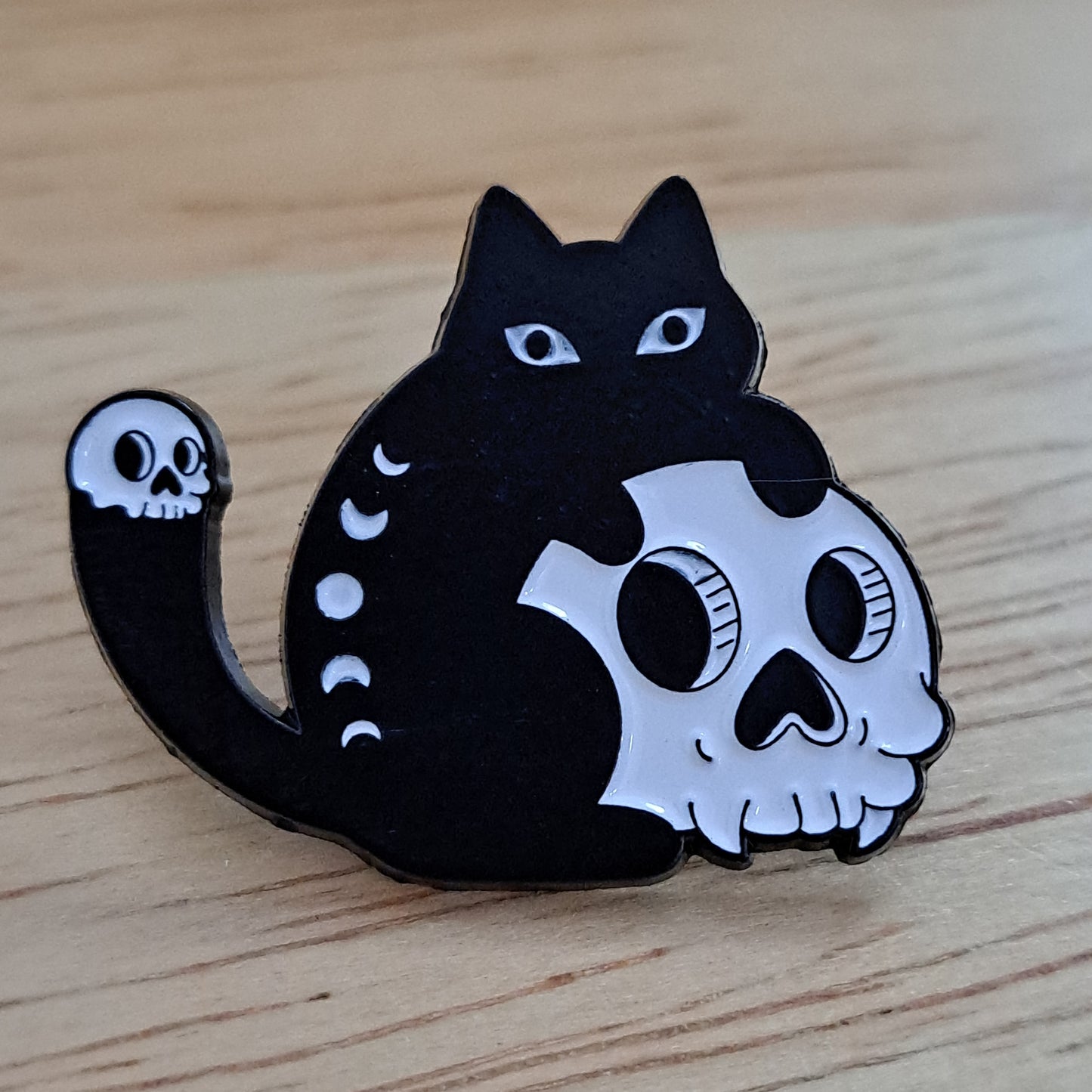 Cat with Skull Pin